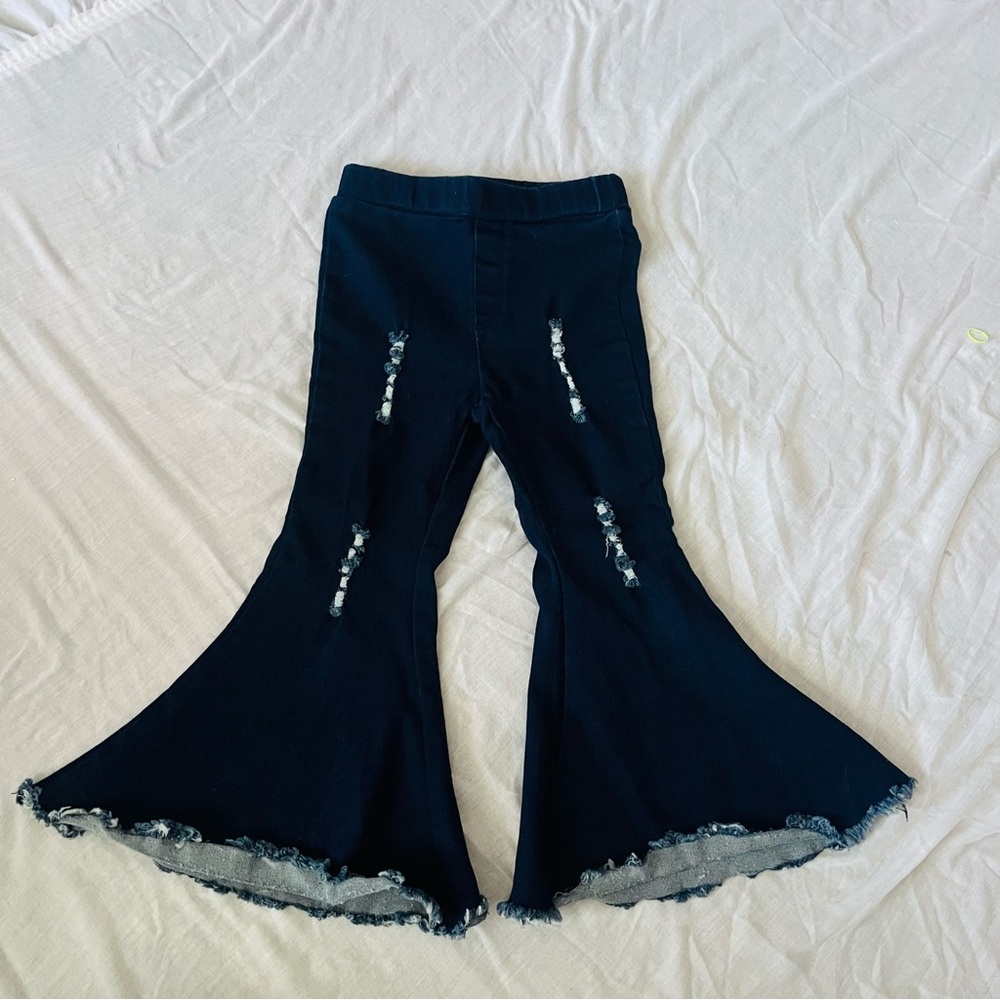 Lilly in the Alley 4T Wide Flare Distressed Bell Bottoms